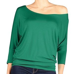 Soft flirty versatile off the shoulder top